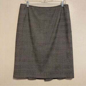 Talbots Size 10 Chic Black Plaid Pencil Skirt Wool Blend Pleated‎ Fairycore